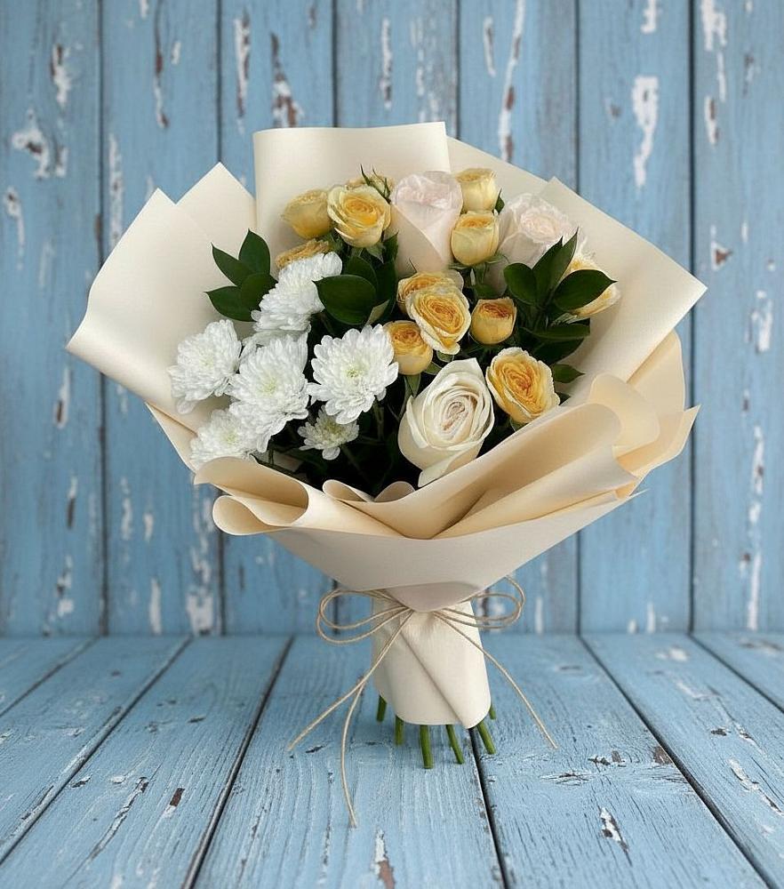 Букет цветов из: Розы и Хризантемы в Варениковском
