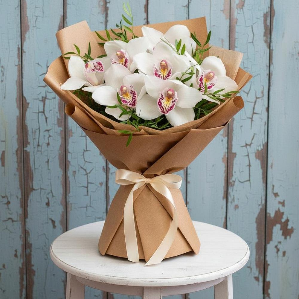 Букет цветов из: Орхидеи и Розы в Варениковском