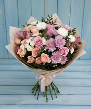 Букет цветов из:  Хризантемы, Розы и Альстромерии #REPLACE_PRED# Варениковском