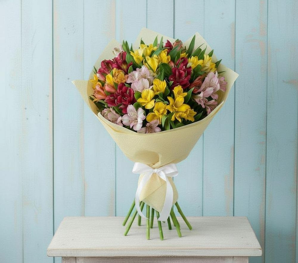 Букет цветов из: Альстромерии в Варениковском
