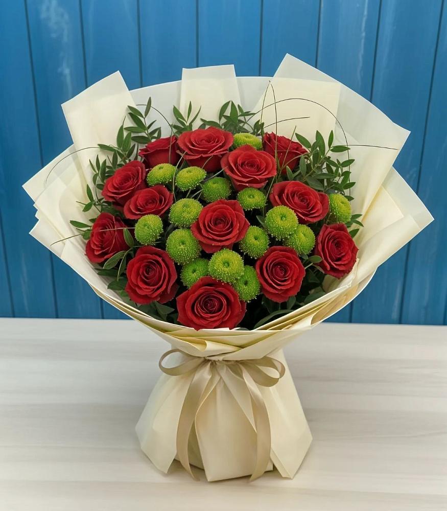 Букет цветов из: Розы и Хризантемы в Варениковском