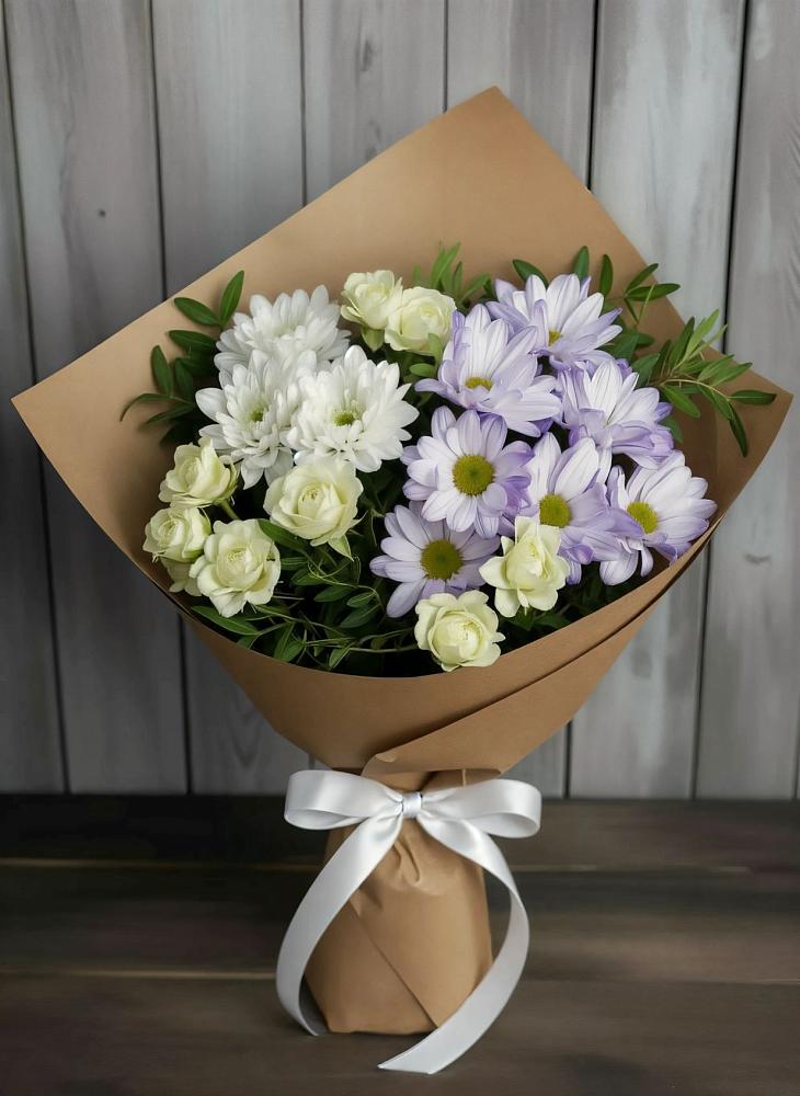 Букет цветов из: Хризантемы и Розы в Варениковском